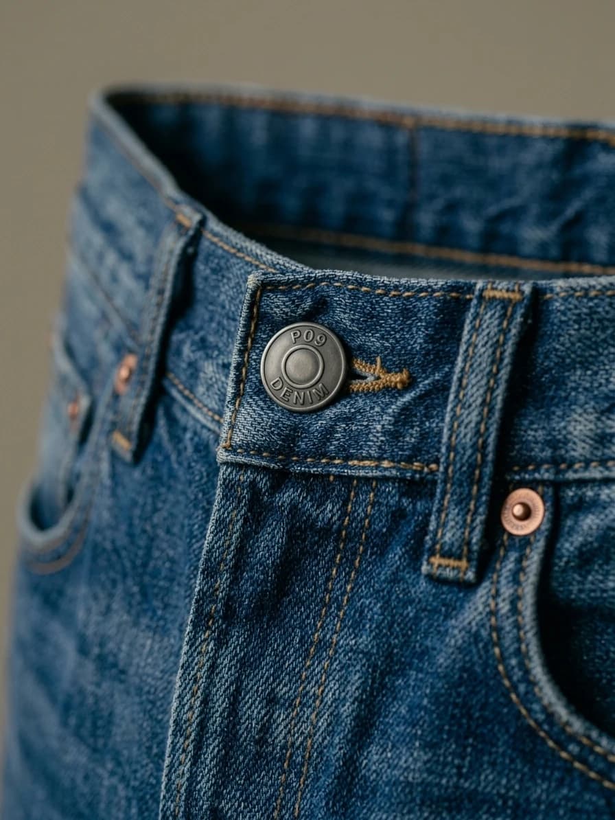 P09 Washed Baggy Denim - 13oz Twill Slub Texture
